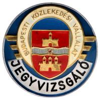 ~1970-1980. "Budapesti Közlekedési Vállalat - Jegyvizsgáló" hidegzománcozott fém jelvény T:2