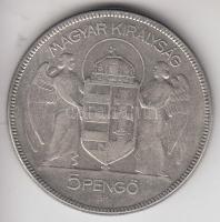 1930. 5P Ag "Horthy-jobbra" T:3 Adamo P8