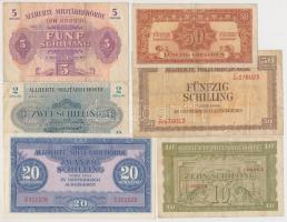 Ausztria / nemzetközi megszállás 1944. 50gr - 50Sch (6xklf) T:vegyes
Austria / allied occupation 194...