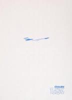 cca 1996 MALÉV Tu-154 feliratú levélpapír és a repülőgépet ábrázoló színes képeslap