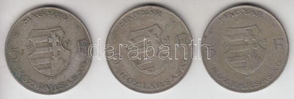 1947. 5Ft Ag "Kossuth" (3x) T:2-,3 Adamo F8.1