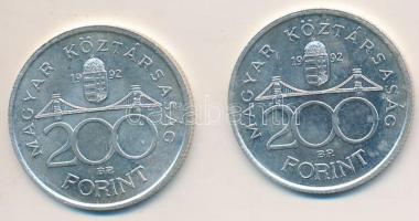 1992. 200Ft Ag "MNB" (2x) T:2 Adamo F13