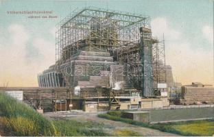 Leipzig, Völkerschlacht-Nationaldenkmal, während des Baues / patriotic monument under construction