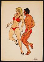 Weisz jelzéssel: Fitness. Vegyes technika, papír, 20×30 cm