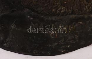 Luca Madrassi: Kalapos nő. Bronz, jelzett, s:6,9kg, m:55 cm