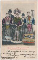 Mezőkövesdi matyó népviselet, menyasszony, kiadja Balázs Ferenc / Hungarian folklore from Mezőkövesd, bride (EK)