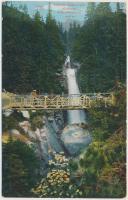 Tátra, Tarpataki Óriási vízesés, híd, Feitzinger Ede No. 1085. / waterfall, bridge