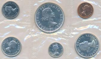 Kanada 1964. 1c + 5c + 10c Ag + 25c Ag + 1$ Ag "Charlottetown" laminált fóliatokban T:1
Ca...
