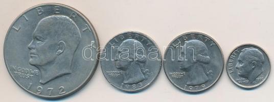 Amerikai Egyesült Államok 1972. 1$ "Eisenhower" + 1979-1983P 1/4$ "Washington" (...