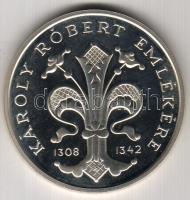 1992. 500Ft Ag "Károly Róbert" T:PP Plüss díszdobozban!