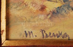 Benka jelzéssel: Betakarítás. Olaj, karton, keretben, 50×60 cm