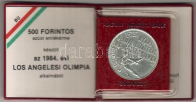 1984. 500Ft Ag "Los Angelesi Nyári Olimpia" T:BU Eredeti tokban, tanúsítvánnyal!