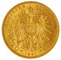 Ausztria 1897. 20K Au "Ferenc József" (6,76g/0.900) T:2
Austria 1897. 20 Corona Au "F...