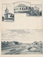Hatvan, Református templom, Katolikus kör, zsinagóga, folding card from leporello (Rb)