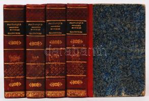 Plutarch [Plutarque]: Les vies des hommes illustres. Trad. en Francois par Ricard. Paris 1829-36 Lefevre et Firmin Didot, 5-8, 11-12, 15-16. kötetek 4 kötetben. Korabeli félbőr kötésben / In 4 volumes in half leather binding