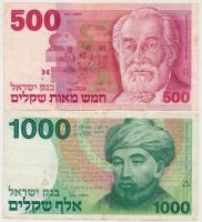Izrael 1982. 500Sh + 1983. 1000Sh T:III Israel 1982. 500 Sheqalim + 1983. 1000 Sheqalim C:F Krause 48., 49.