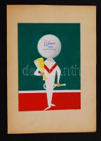 Vajda Lajos (1922-2008): Palma 1958, plakát terv. Vegyes technika, papír, jelzés nélkül, 20×15 cm