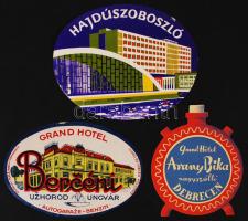 2 db régi magyar hotelcímke