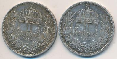 1914-1916. 1K Ag "Ferenc József" (2x) T:2-