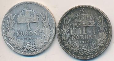 1894-1916. 1K Ag "Ferenc József" (2x) T:2,3