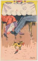 Idylle, humour erotic art postcard C.H. Paris Serie 39. s: Carlos Bady