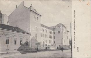 Arad, Görögkeleti román leányiskola és internátus; Kerpel Izsó kiadása / Romanian orthodox boarding school