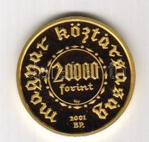 2001. 20.000Ft Au 6,982g "Ezeréves a magyar pénzverés" T:PP Csak 3000db! R! Eredeti díszdobozban, tanúsítvánnyal!