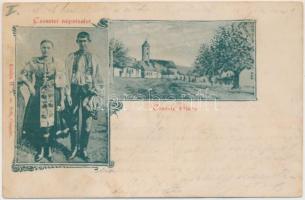 Cseszte, Fő tér, népviselet / square, folklore (fl)