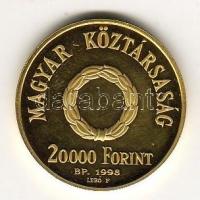 1998. 20.000Ft Au 6,982g "Batthyány Lajos" T:PP Csak 5000db, eredeti díszdobozban, tanúsít...