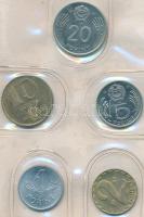 1984. 2f-20Ft 10xklf "Magyar Népköztársaság" forgalmi érme sor barna műbőrtokban T:1