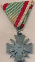 1942. "Tűzkereszt I. fokozata" bronzozott cink kitüntetés mellszalaggal T:2- hiányzó karik...