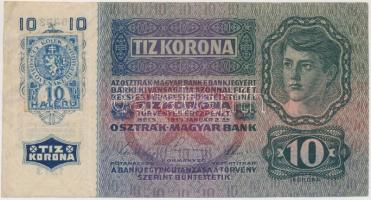 1915. 10K csehszlovák felülbélyegzéssel T:III