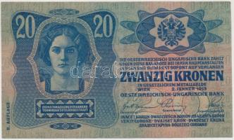 1913. 20K csehszlovák felülbélyegzéssel T:II-