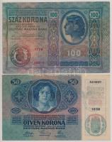 1912-1914. 50K + 100K román körbélyegzővel T:III