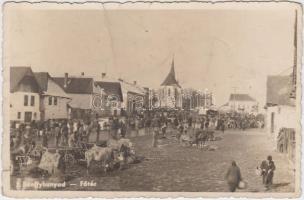 Bánffyhunyad, Fő tér, piac / square, market (b)