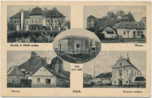 Fülek, Kastély, Hősöm emléke, Várrom, Ferences rendház, volt cseh erőd / castle, ruin, chucrh, Czech fortress (EK)