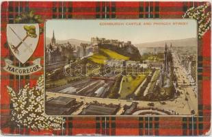 Edinburgh, castle, Princes street, coat of arms, gold decoration (fa)