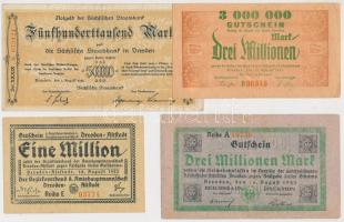 Német Birodalom / Weimari Köztársaság / Drezda 1923. 500.0000M + 1.000.000M + 3.000.000M (2x) T:III Germany / Weimar Republic / Dresden 1923. 500.000 Mark + 1.000.000 Mark + 3.000.000 Mark (2x) C:F