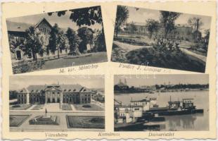 Komárom, Magyar királyi méntelep, Fiedler J. Lenipar Rt., Városháza / stallion farm, flax factory, town hall