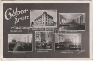 Kolozsvár, Gábor Áron Diákotthon, játékterem, tanulóterem, fogadószoba, gyűlésterem, belső / student hostel, rooms, interior (EK)