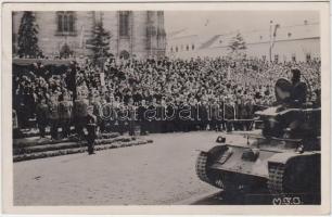 1940 Kolozsvár, bevonulás, Horthy, tank /  entry of the Hungarian troops, Horthy, tank