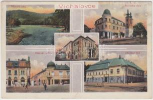 Nagymihály, Városi színház, Fő utca, bíróság, bank / theatre, street, court, bank (EK)