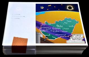 100 db MODERN megíratlan, kiváló minőségű sorszámozott képeslap: Teljes Napfogyatkozás Magyarországon (sorszámot kivéve egyforma lapok) / 100 modern unwritten numbered postcards, excellent quality, Total Eclipse in Hungary