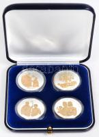 DN "Árpád-házi Szent Imre legendája" 4db klf dombor-aranyozott, ezüstözött emlékérem dísztokban, tanúsítvánnyal T:PP