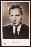 Páger Antal (1899-1986) Kossuth-díjas magyar színművész nyomtatott aláírása az őt ábrázoló fotóképeslapon