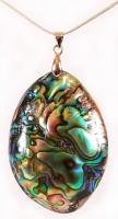 Paua kagyló medál ezüst (Ag) láncon, h: 50 cm, 4,9 g /
Paua pendant with silver necklace, 4,9 g