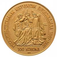 DN "Magyar aranypénzek utánveretben - Ferenc József jubileumi 100 korona" aranyozott Ag em...