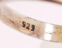 Színes féldrágakövekkel (ametiszt, citrin) díszített ezüst (Ag) gyűrű, jelzett, br: 9,6 g /
silver r...