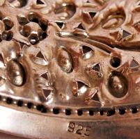 Áttört virágmintával díszített ezüst (Ag) karperec, jelzett, 31,2 g /
Silver bracelet, 31,2 g