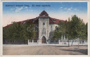 Budapest XIX. Kispest, Wekerletelep, Állami elemi népiskola, Darvas és Társa kiadása (Rb)